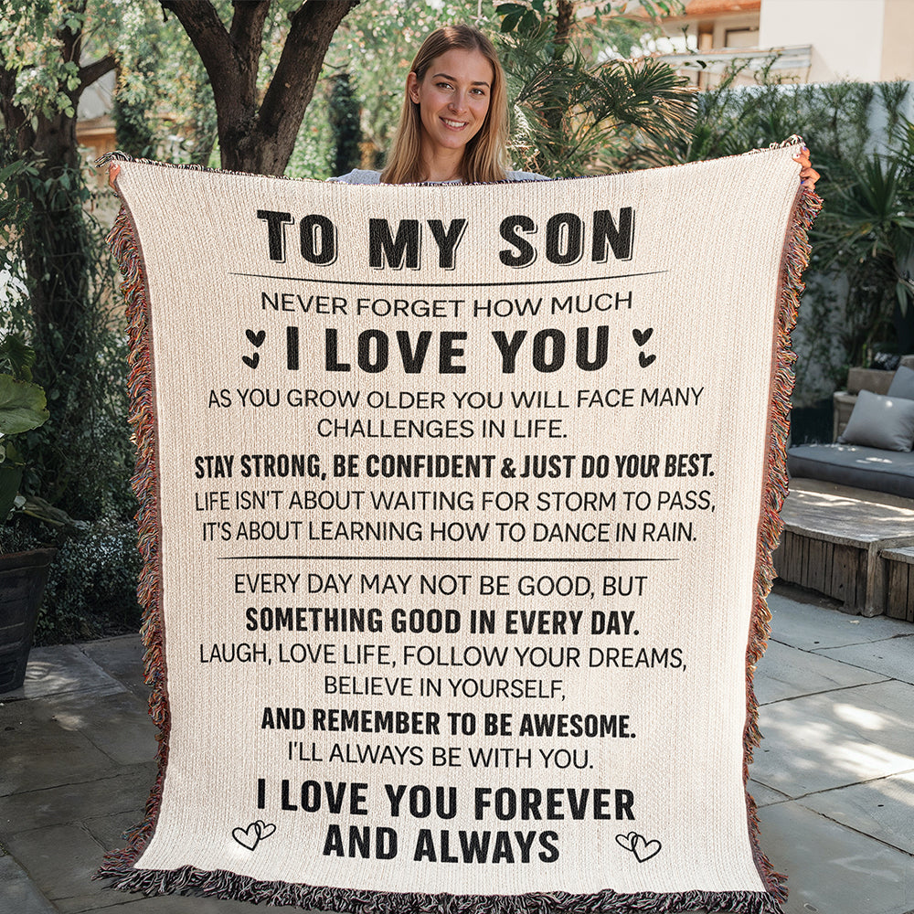 To My Son - Love You Forever - Woven Blanket