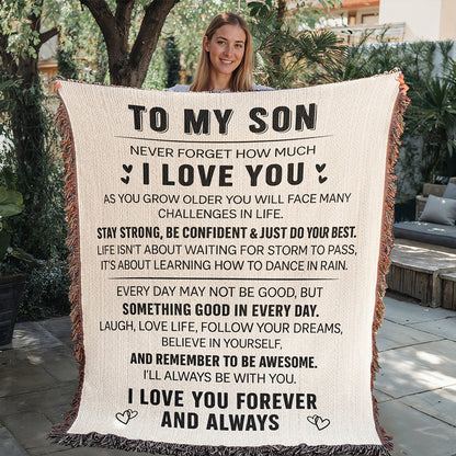 To My Son - Love You Forever - Woven Blanket