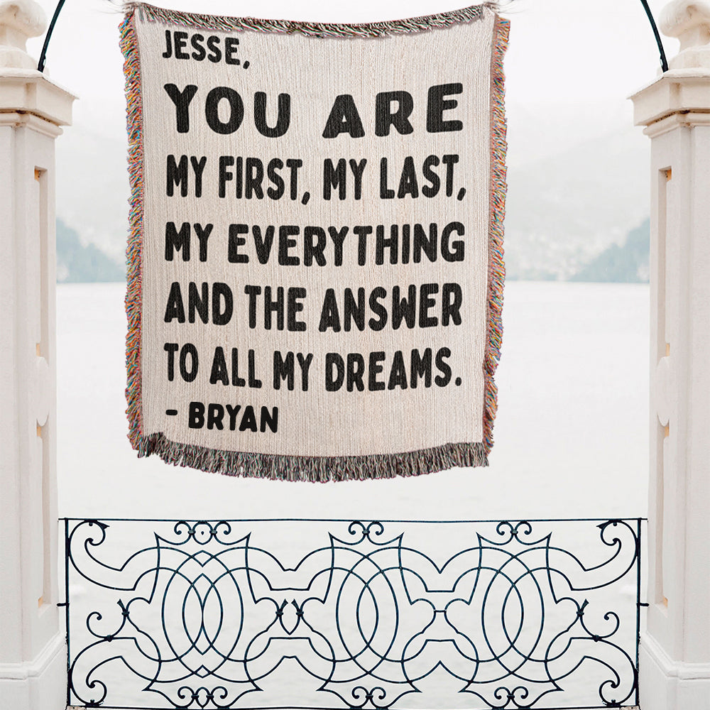 Personalized My Everything Woven Blanket