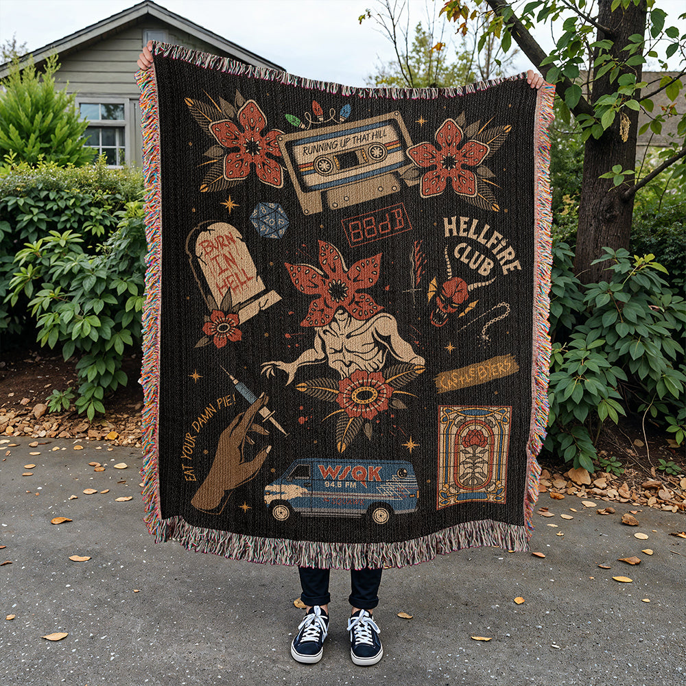 Stranger Things Fanart Woven Blanket