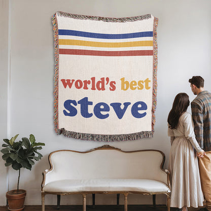 Personalized Retro 70s Woven Blanket