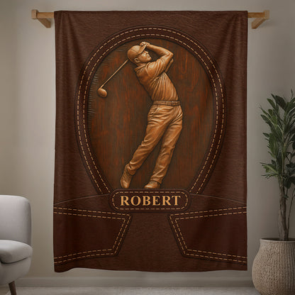 The Golfer's Legacy - Personalized Fleece Blanket