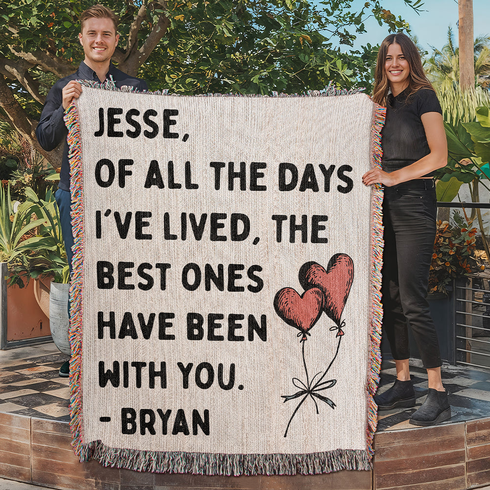 Personalized Couple Of All The Days Woven Blanket