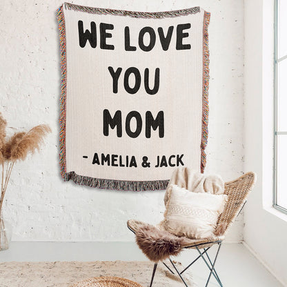 Personalized Love You Woven Blanket