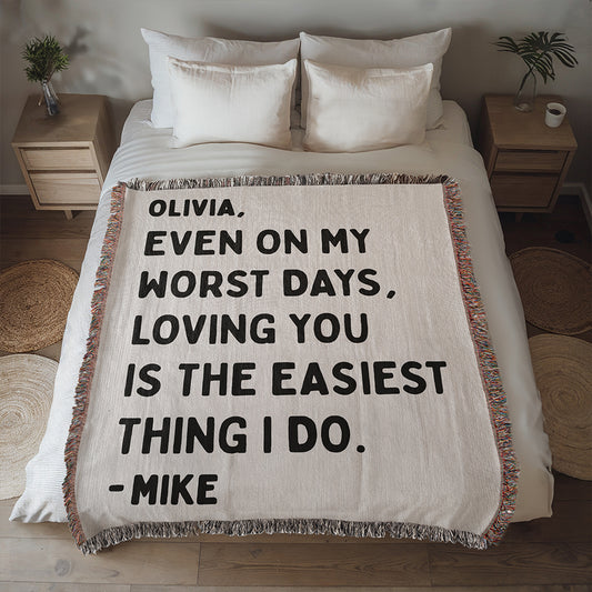 Personalized Couple Love Woven Blanket