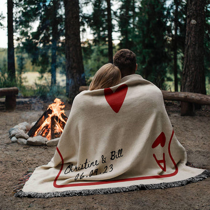 Personalized Anniversary Woven Blanket