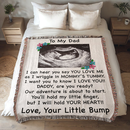 Personalized Daddy To Be Woven Blanket