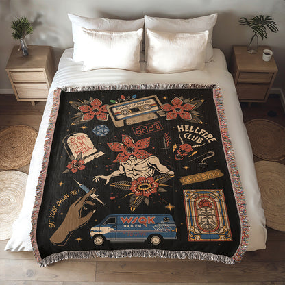 Stranger Things Fanart Woven Blanket