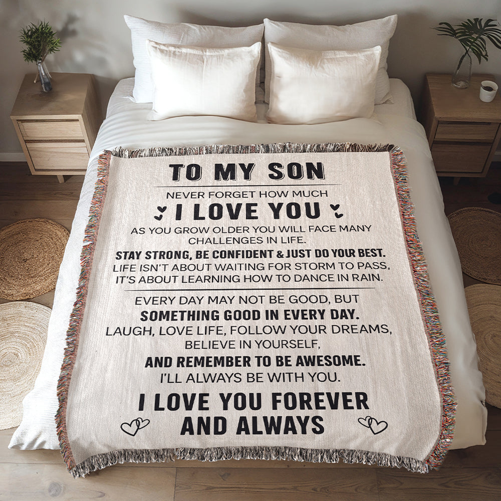 To My Son - Love You Forever - Woven Blanket