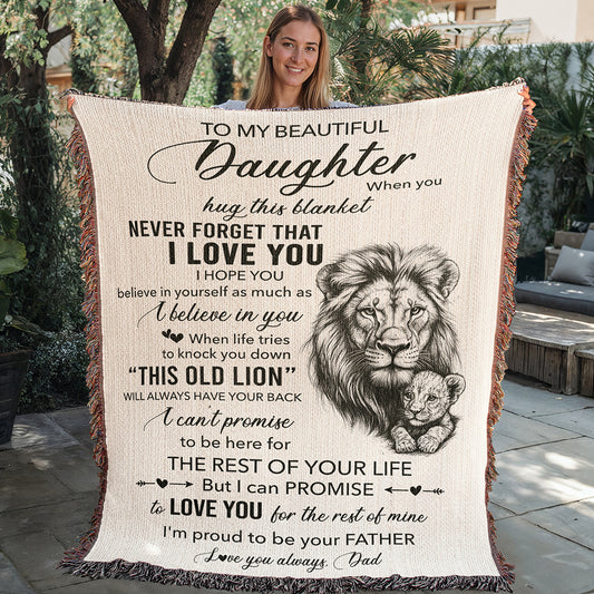 To My Beautiful Daughter Woven Blanket