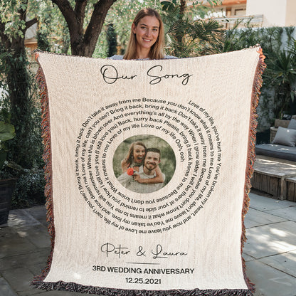 Personalized Song Woven Blanket