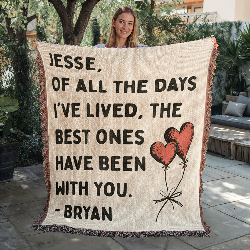 Personalized Couple Of All The Days Woven Blanket