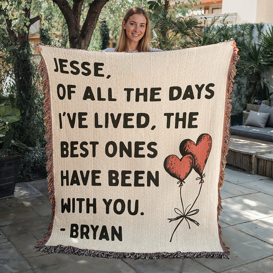 Personalized Couple Of All The Days Woven Blanket