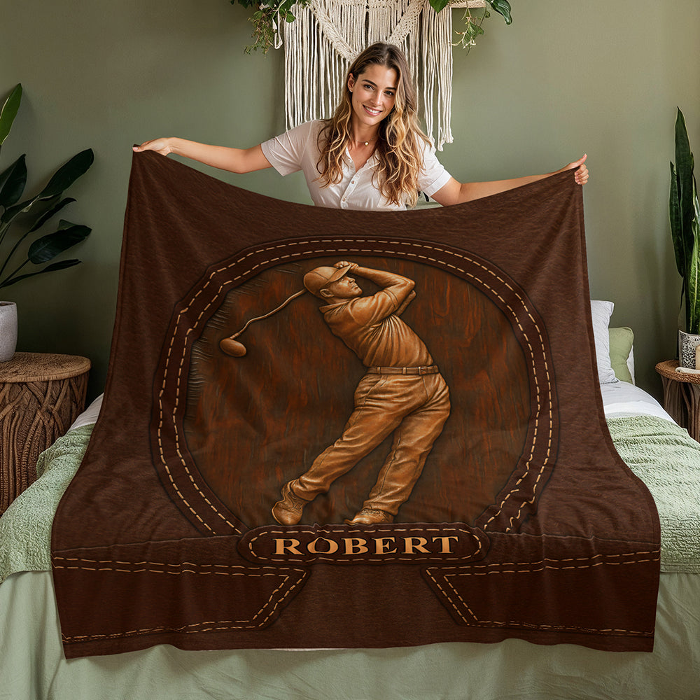The Golfer's Legacy - Personalized Fleece Blanket