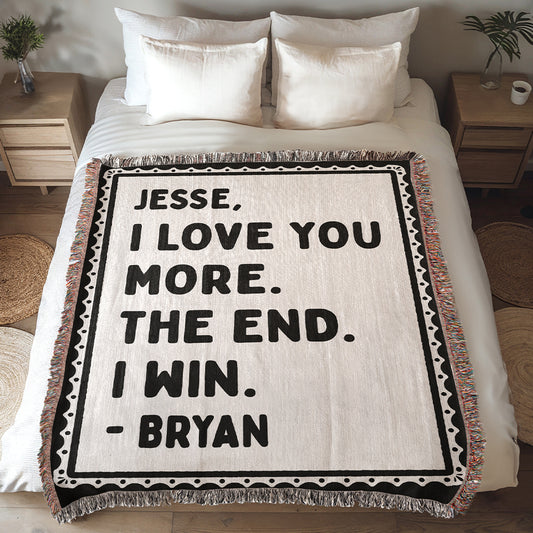 Personalized Couple Love Woven Blanket