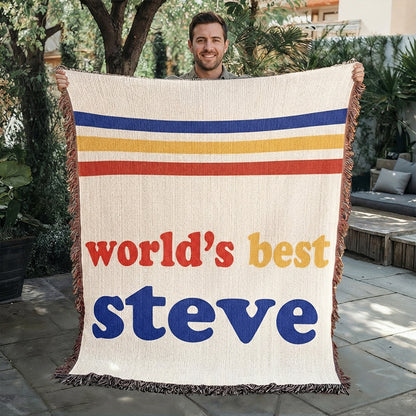 Personalized Retro 70s Woven Blanket