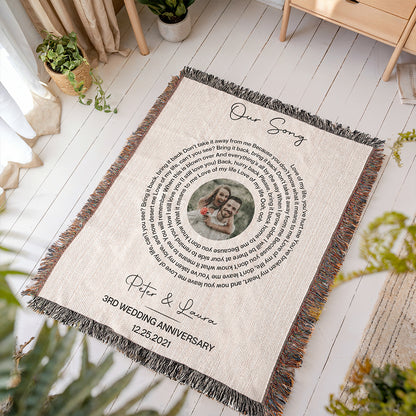 Personalized Song Woven Blanket