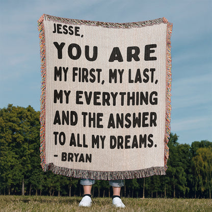 Personalized My Everything Woven Blanket