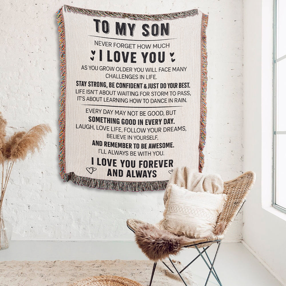 To My Son - Love You Forever - Woven Blanket