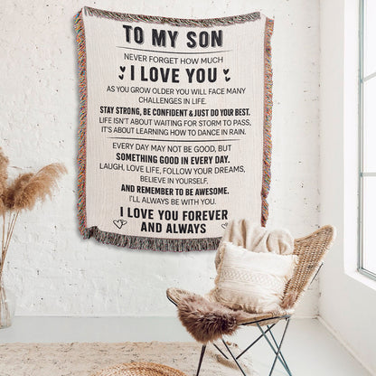 To My Son - Love You Forever - Woven Blanket
