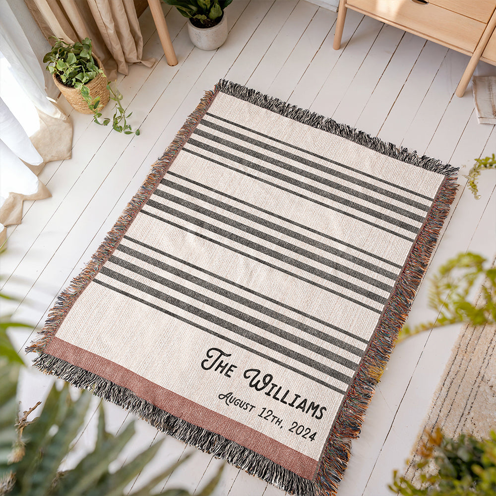 Personalized Stripes Woven Blanket
