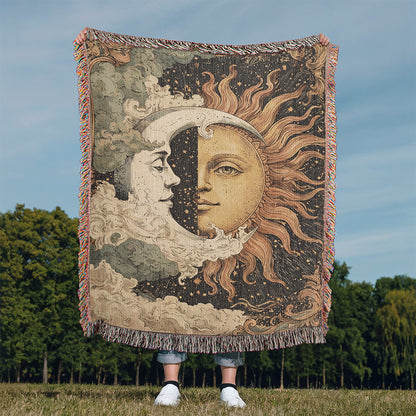 Celestial Sun Moon - American Woven Blanket