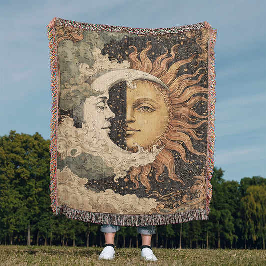 Celestial Sun Moon - American Woven Blanket