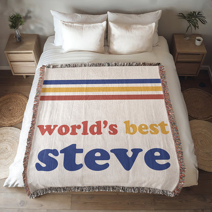 Personalized Retro 70s Woven Blanket