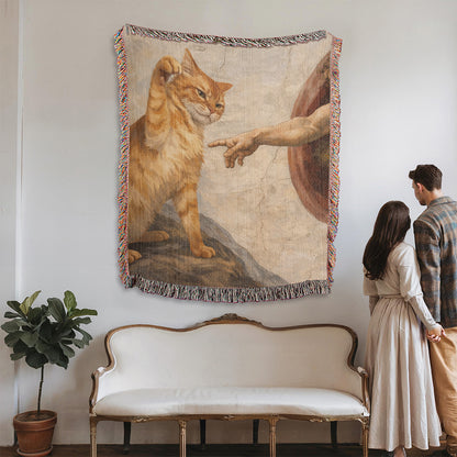 The Creation of Cattitude — Renaissance Woven Blanket