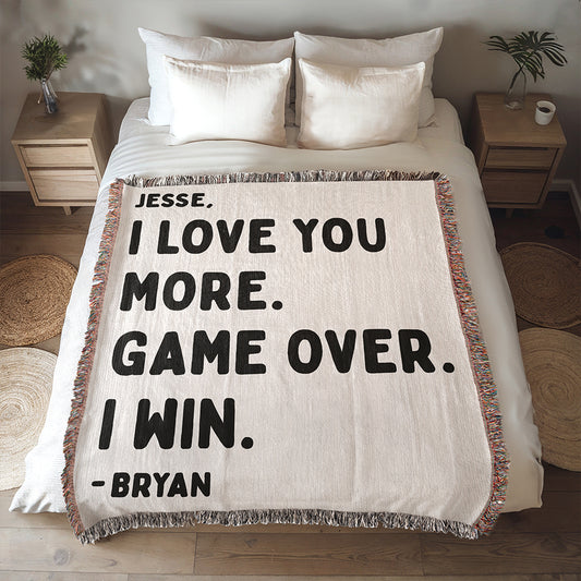 Personalized Couple Love Woven Blanket