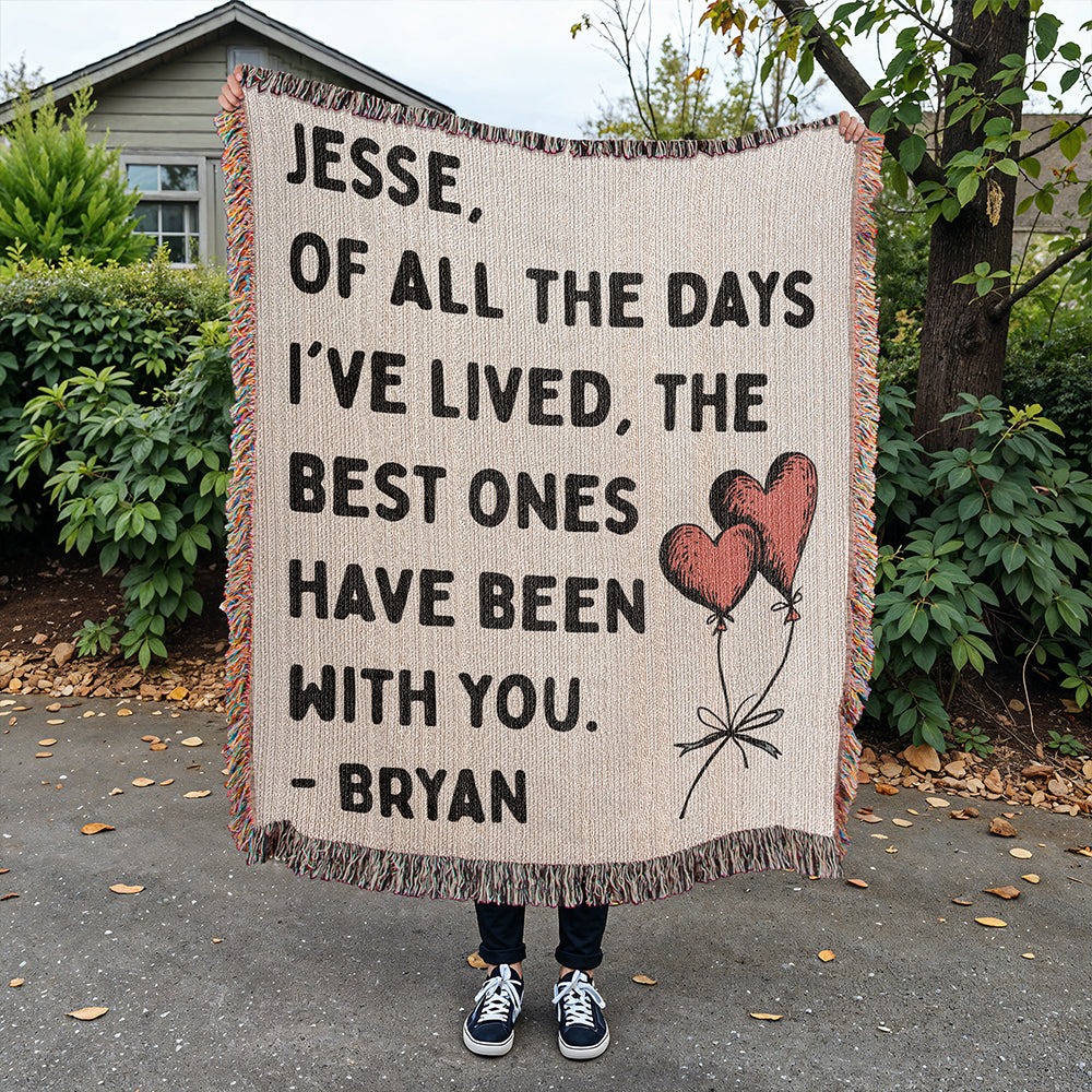 Personalized Couple Of All The Days Woven Blanket