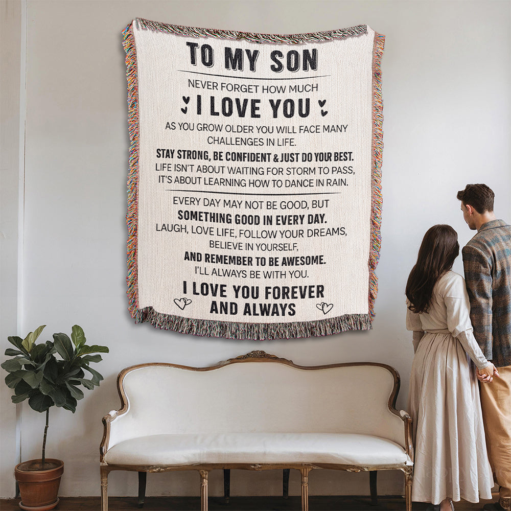 To My Son - Love You Forever - Woven Blanket