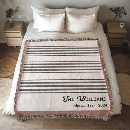 Personalized Stripes Woven Blanket