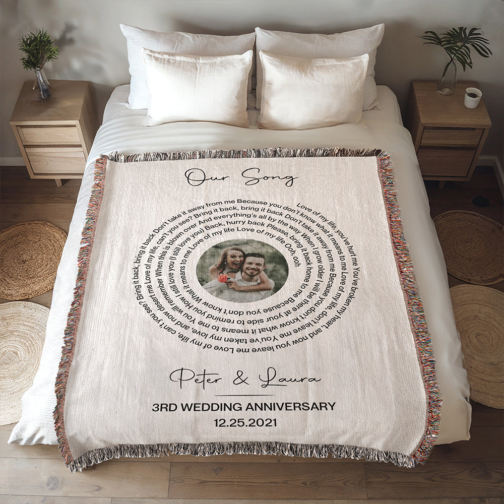Personalized Song Woven Blanket