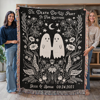 Personalized 'Til Death' Woven Blanket