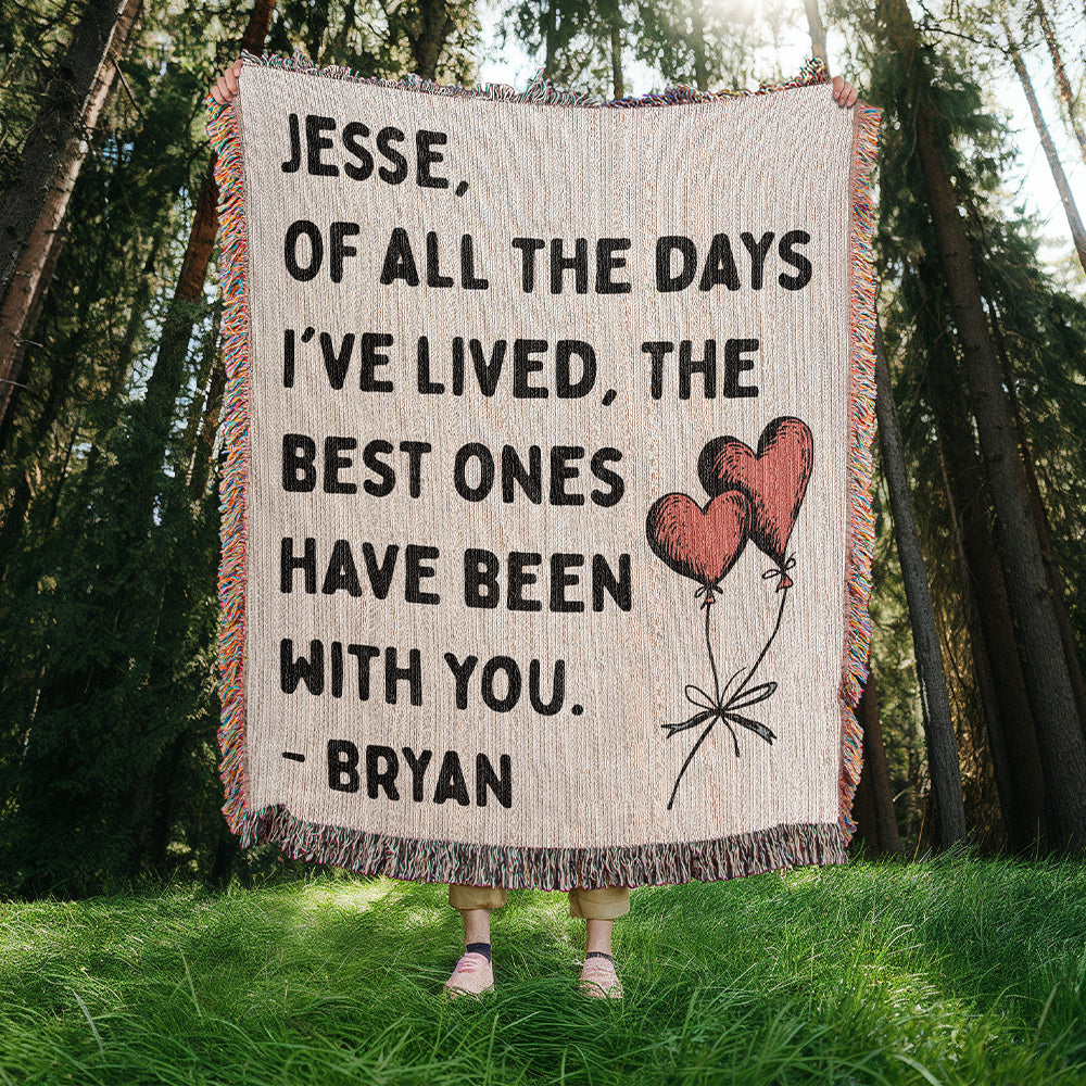 Personalized Couple Of All The Days Woven Blanket