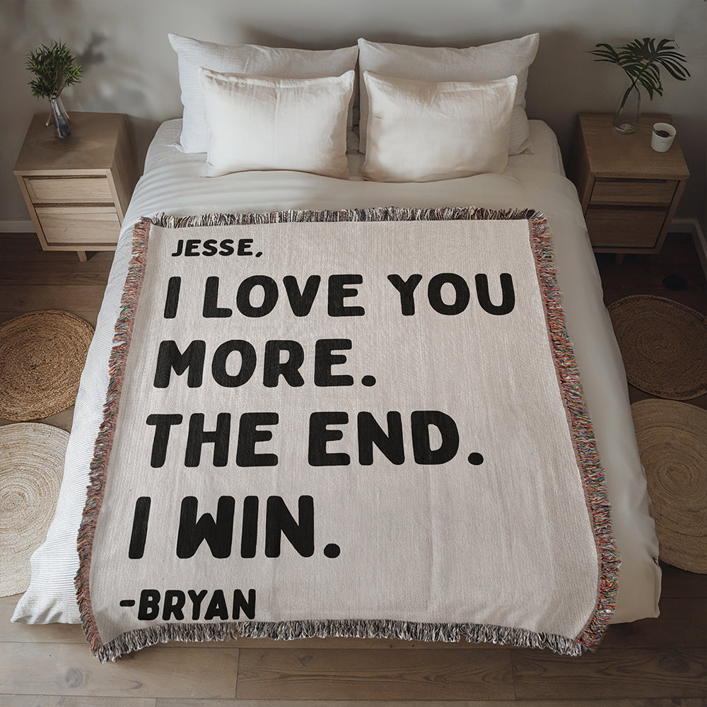 Personalized Couple Love Woven Blanket