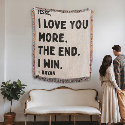 Personalized Couple Love Woven Blanket