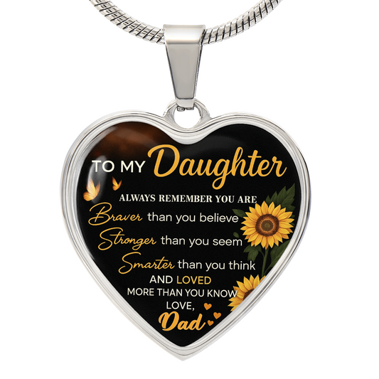 To My Daughter Heart Necklace