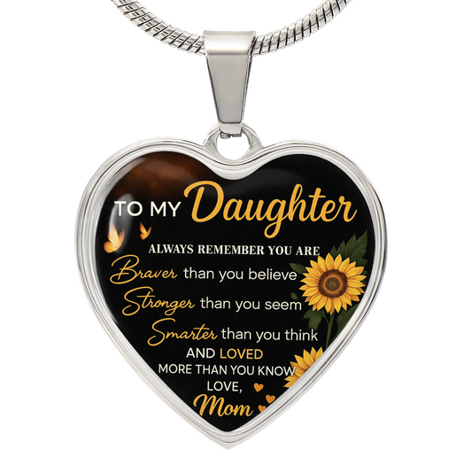 To My Daughter Heart Necklace