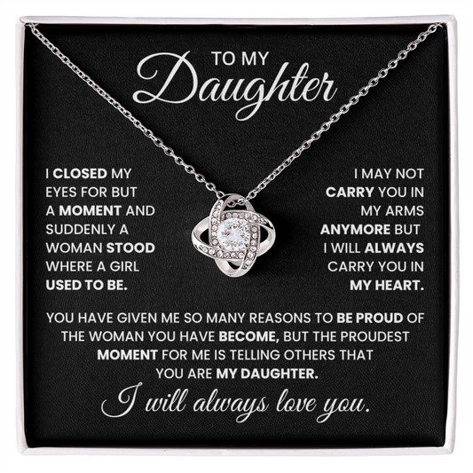 To My Daughter - Love Knot Necklace