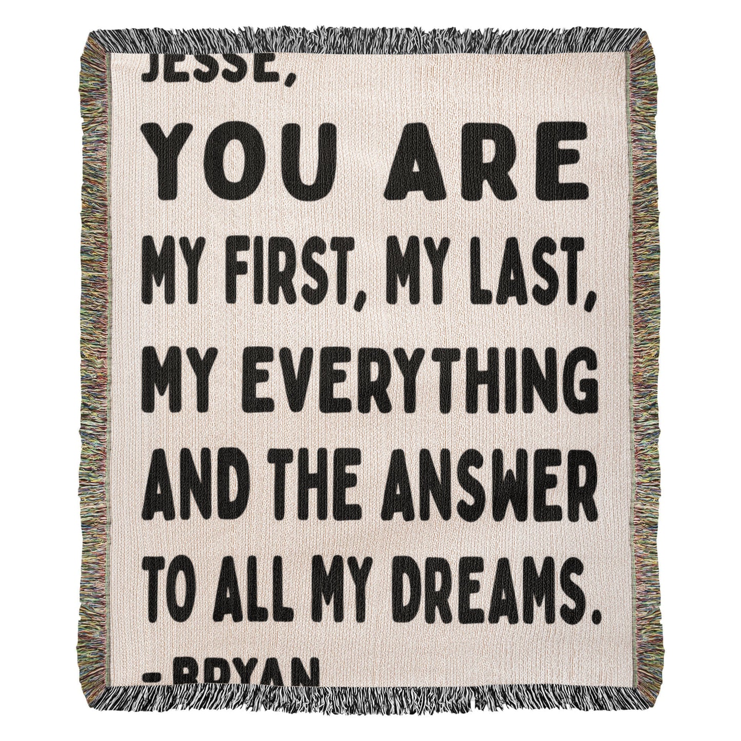 Personalized My Everything Woven Blanket