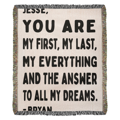 Personalized My Everything Woven Blanket