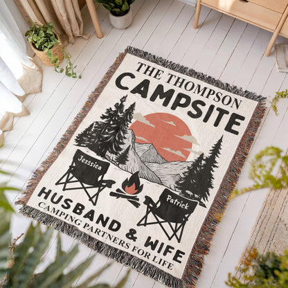 Personalized Camping Woven Blanket