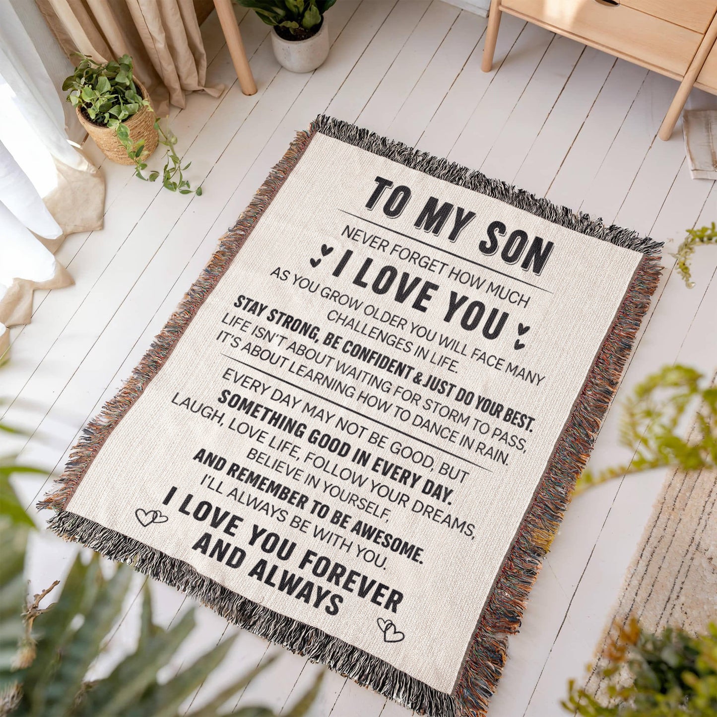 To My Son - Love You Forever - Woven Blanket