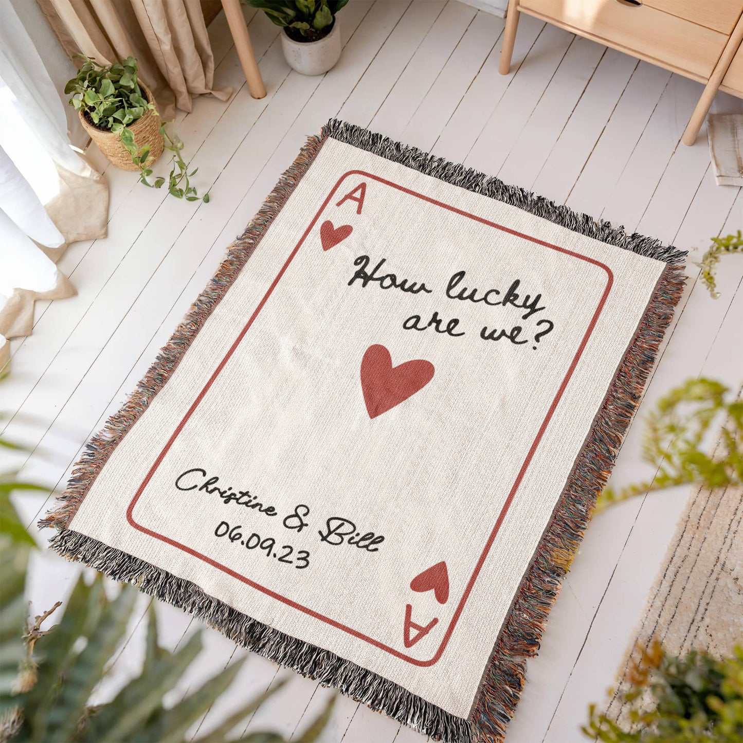 Personalized Anniversary Woven Blanket