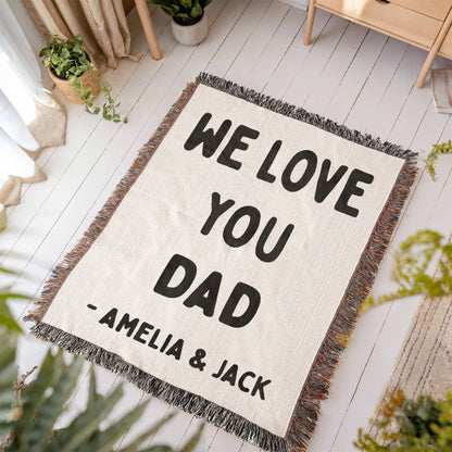 Personalized Love You Woven Blanket
