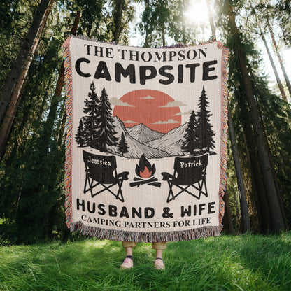 Personalized Camping Woven Blanket