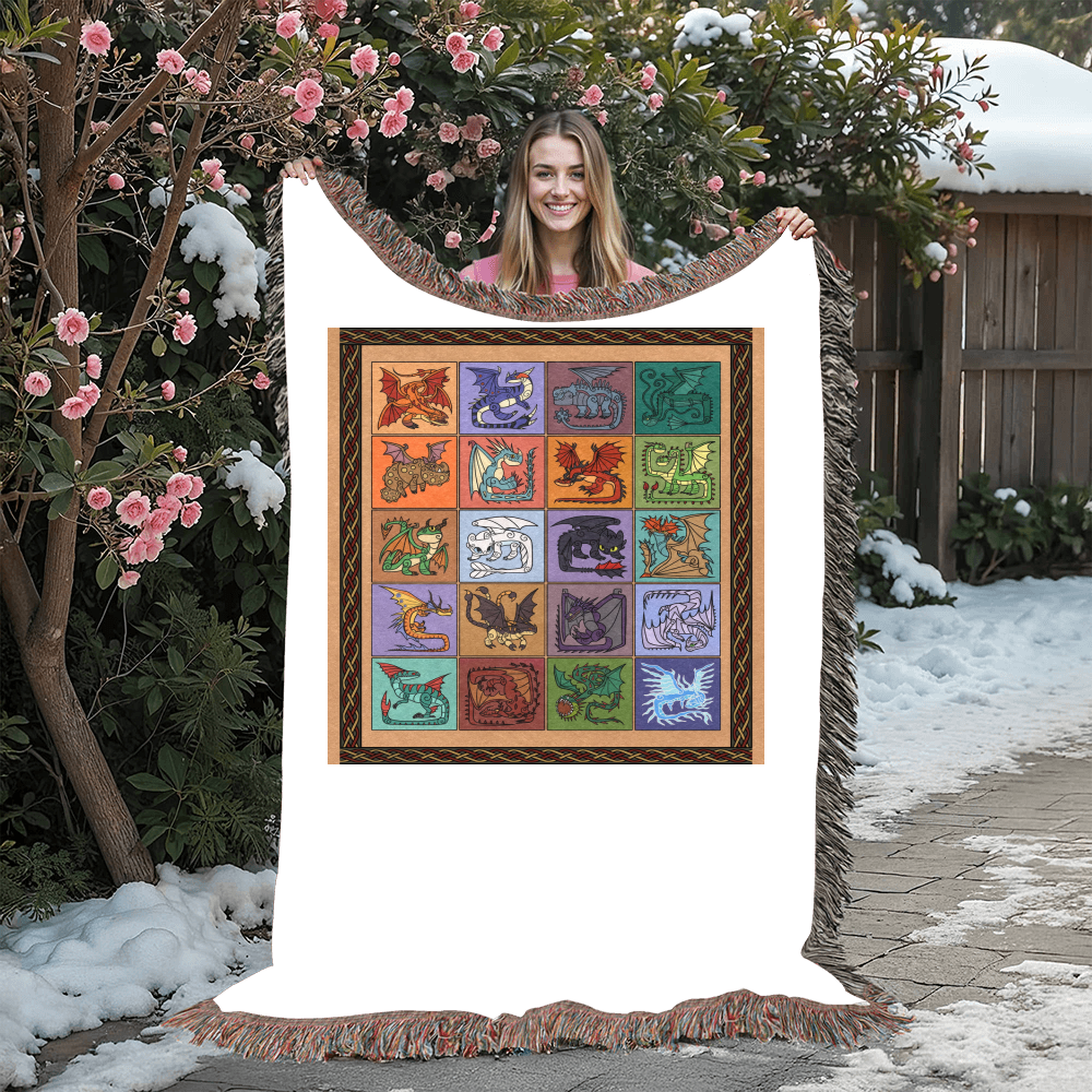Premium Dragons Woven Blanket