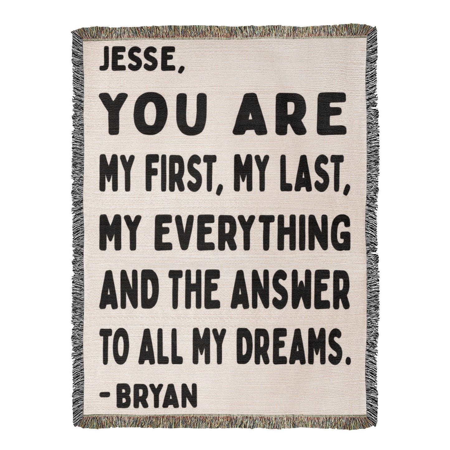 Personalized My Everything Woven Blanket